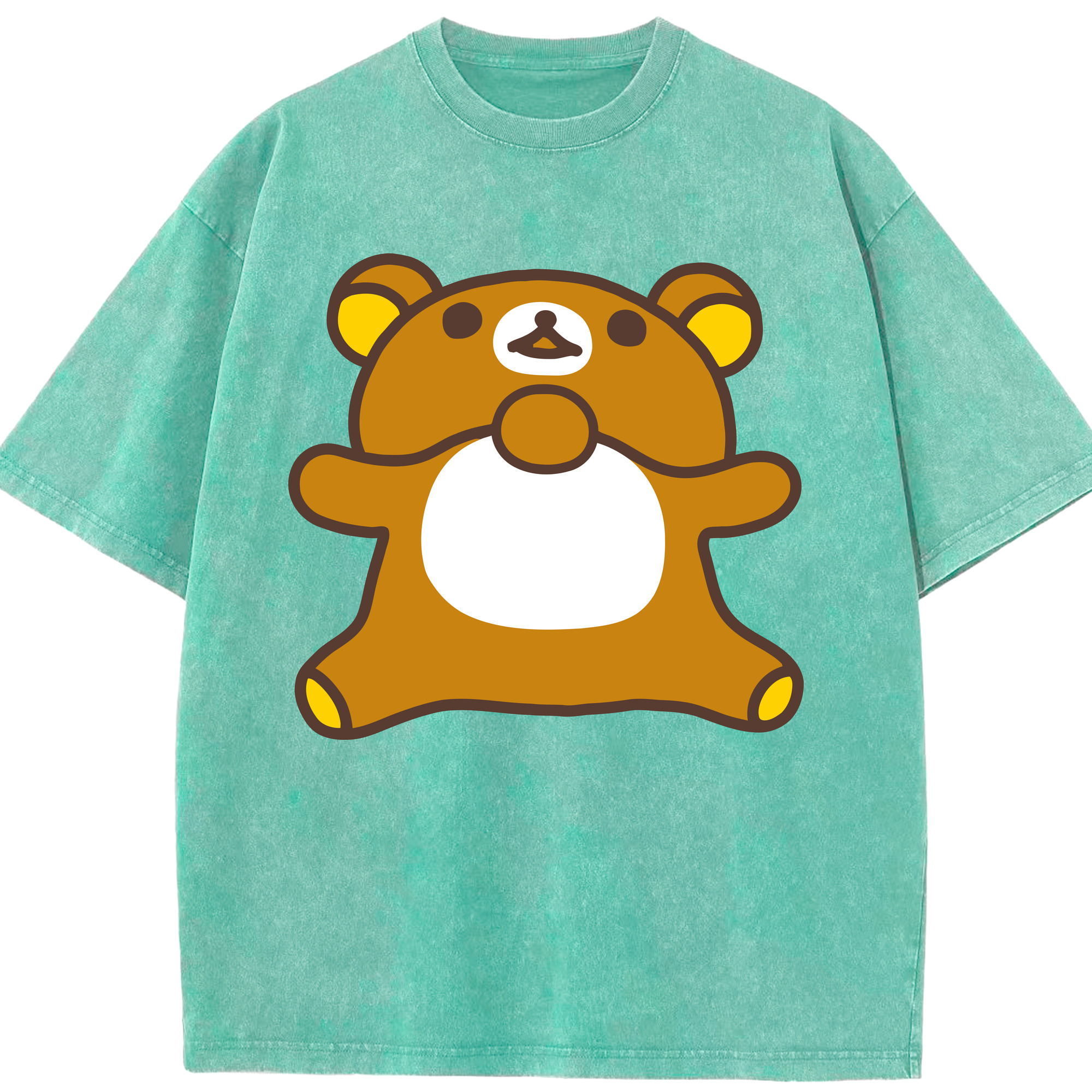 （画像用） リラックマ リラックマ キイロイトリ Rilakkuma Korilakkuma Kiiroitori 綿100% ヴィンテージ風 半袖Tシャツ（フロントプリント）
